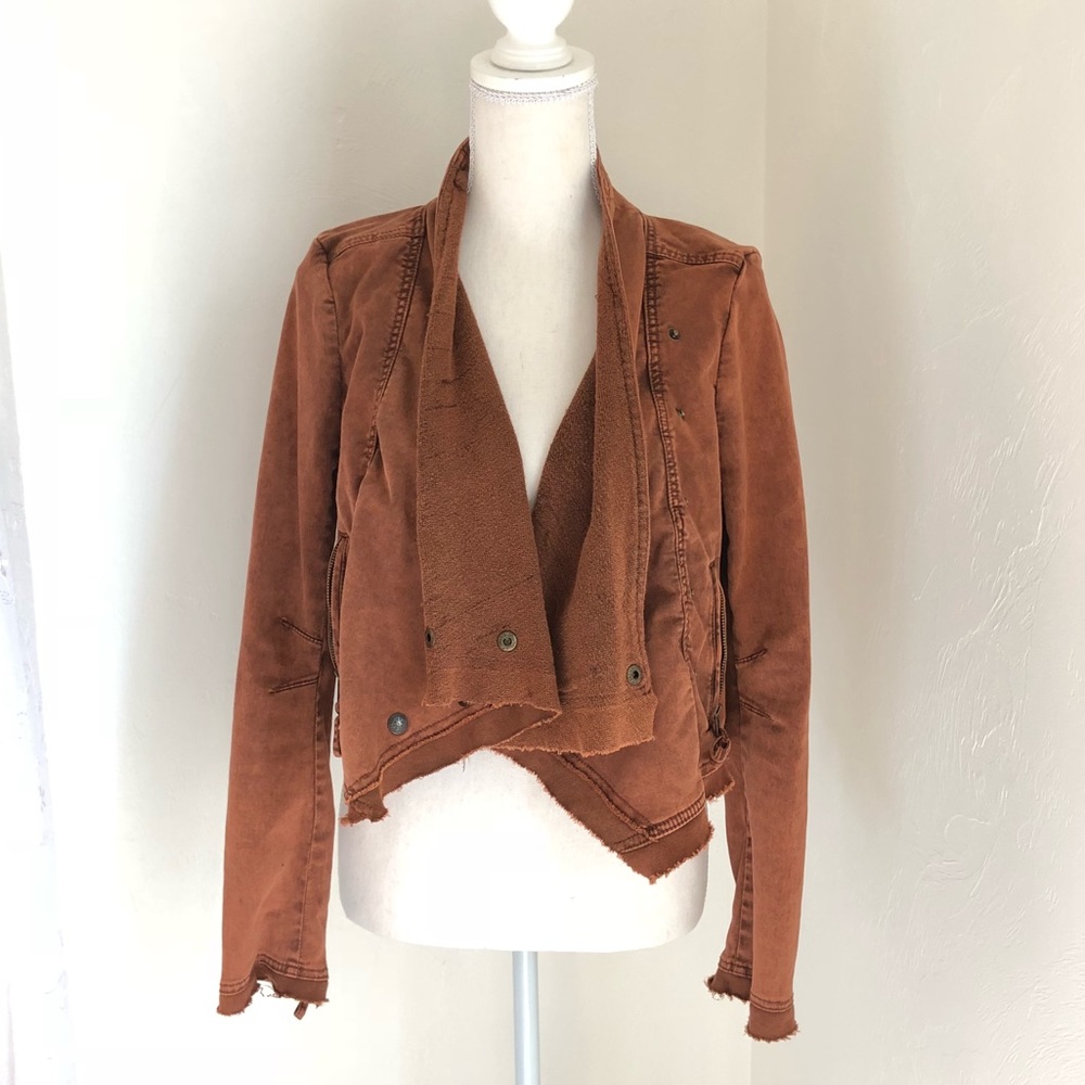 Free People rust denim jacket size XS